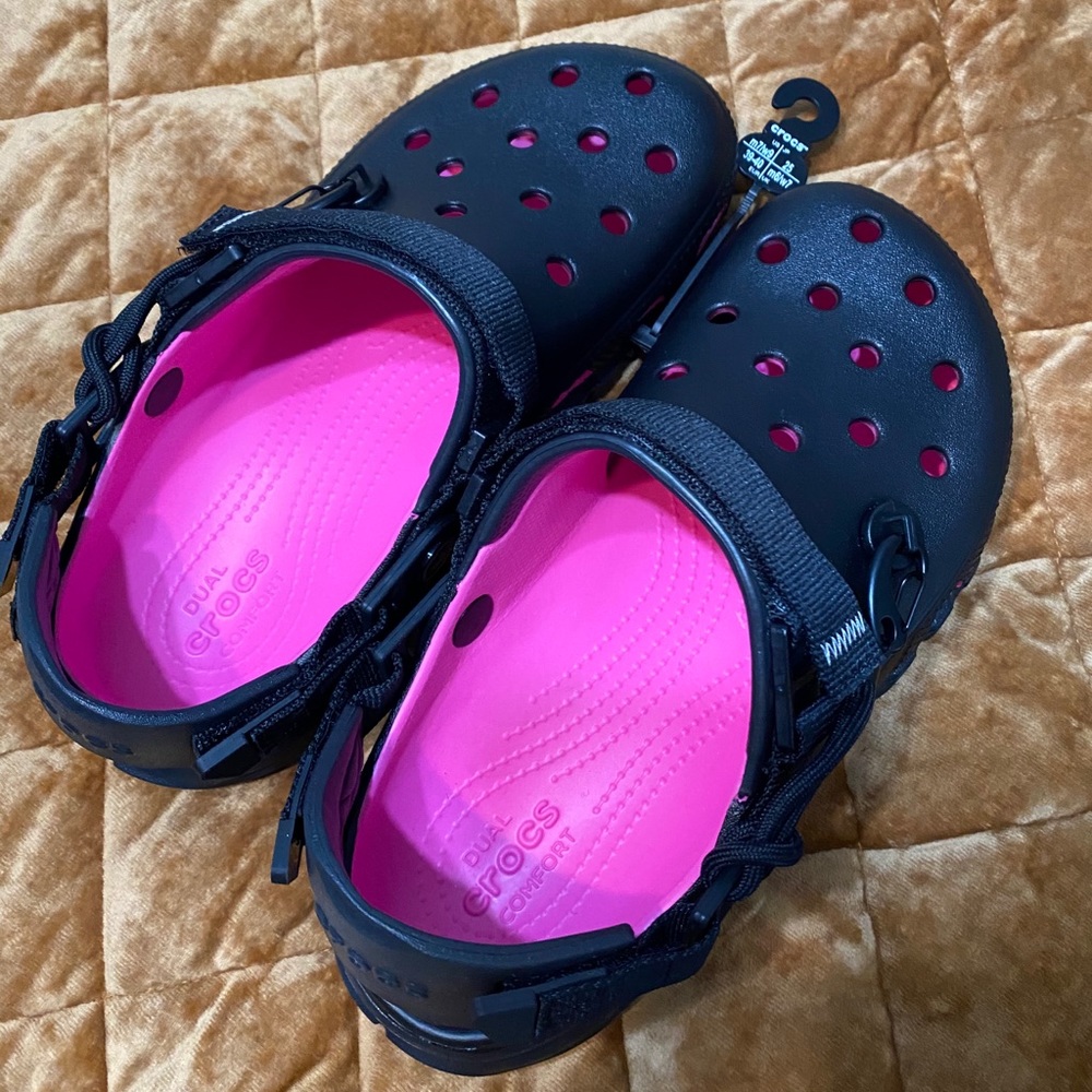 Black/Pink Post Malone Crocs